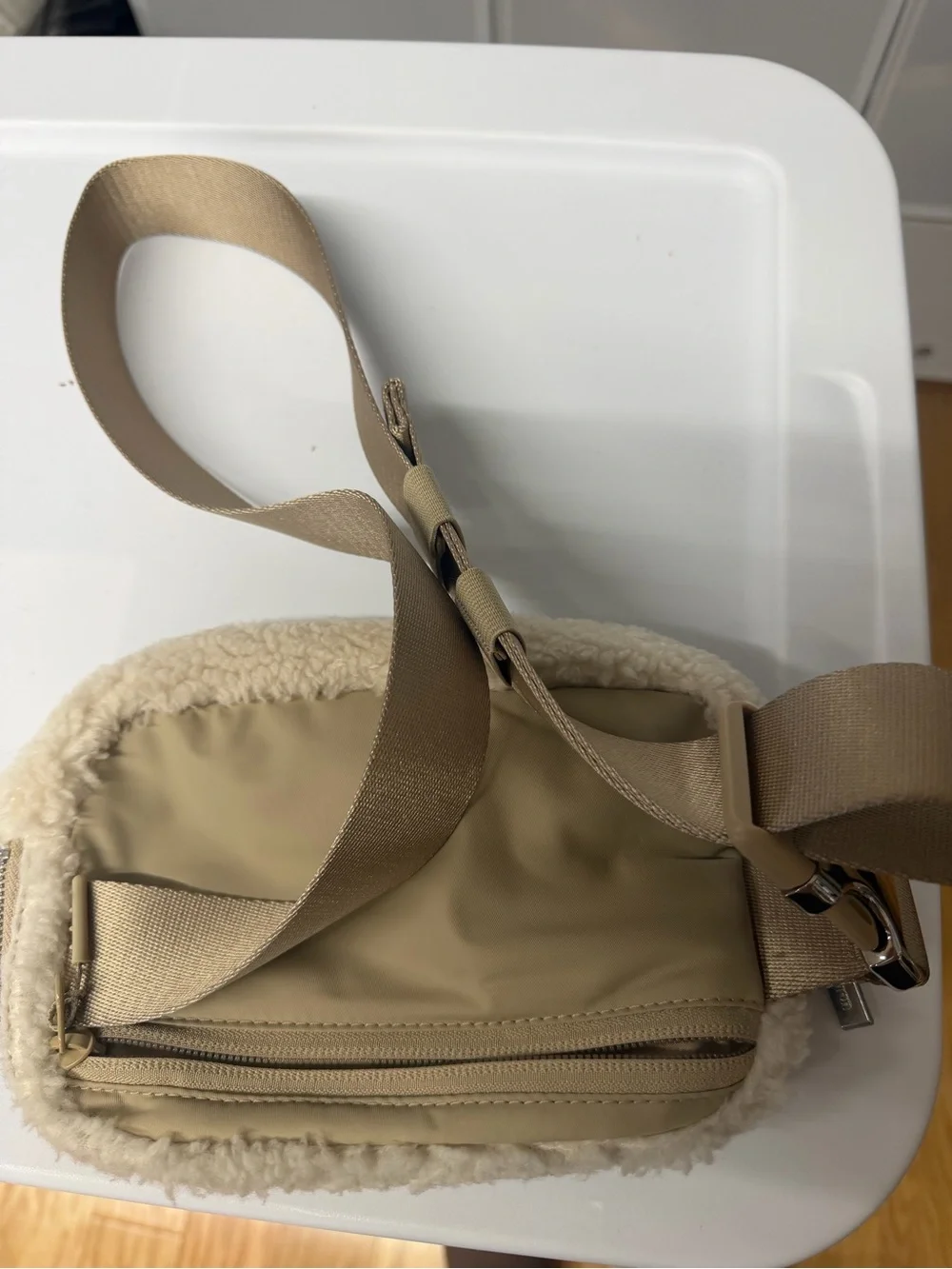 Lululemon Cream Sherpa Belt Bag